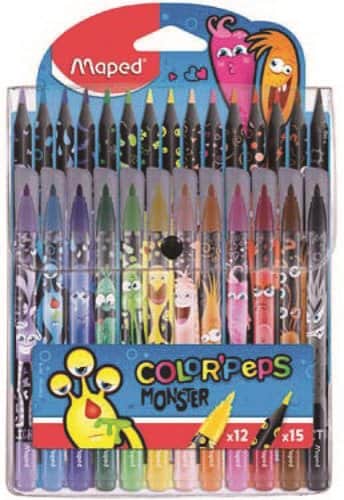 סט 15 צ.עפרון מפלצות 12+טושים א.חסכון