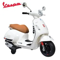 מיני קטנוע ממונע VESPA SUPER GTS 12V-לבן IAM TOYS