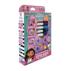 צפצפים-בית הבובות של גבי 6 טושים ושבלונות Gabbys Dollhouse