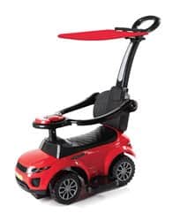 בימבה דוברת עיברית לתינוק עם גגון ומוט דחיפה 3 ב1 – צבע אדום – I AM