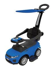 בימבה דוברת עיברית לתינוק עם גגון ומוט דחיפה 3 ב1 – צבע כחול – I AM