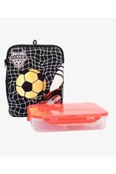 קופסת אוכל קל גב כדורגל שחור