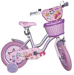 אופני ילדים ממותגים LOL עם גלגלי עזר מידה 14