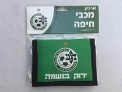 ארנק בד מודפס מכבי חיפה לוגו מסגרת שחורה