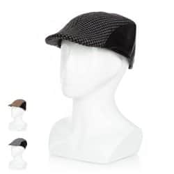 כובע קסקט אנגלי משובץ צבע שחור 22814