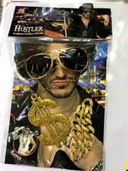 סט ראפר: משקפיים, שרשרת וצמיד