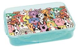 קופסת אוכל מחולקת שטוחה  כלבים 306405